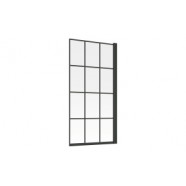 800x1500mm Single Straight Bath Screen (6mm) - Black Framed
