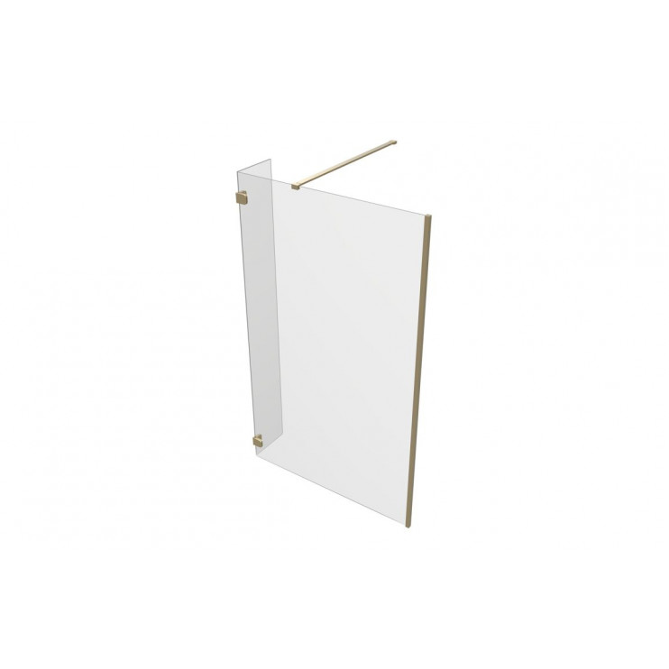 Iconix Optional 300mm Wetroom 8mm Glass Splash Panel - Brushed Brass