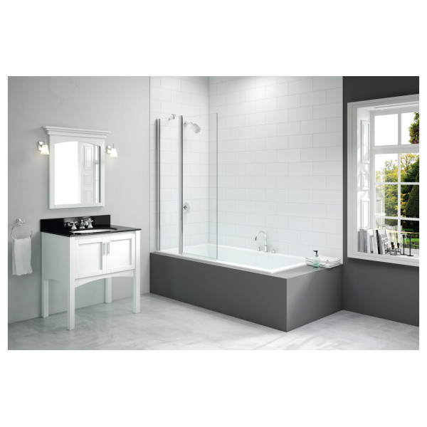 Merlyn 900x1500mm 2-Panel Square Folding Bath Screen (6mm)
