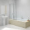 Merlyn 850x1400mm 4-Fold Bath Screen (8mm)