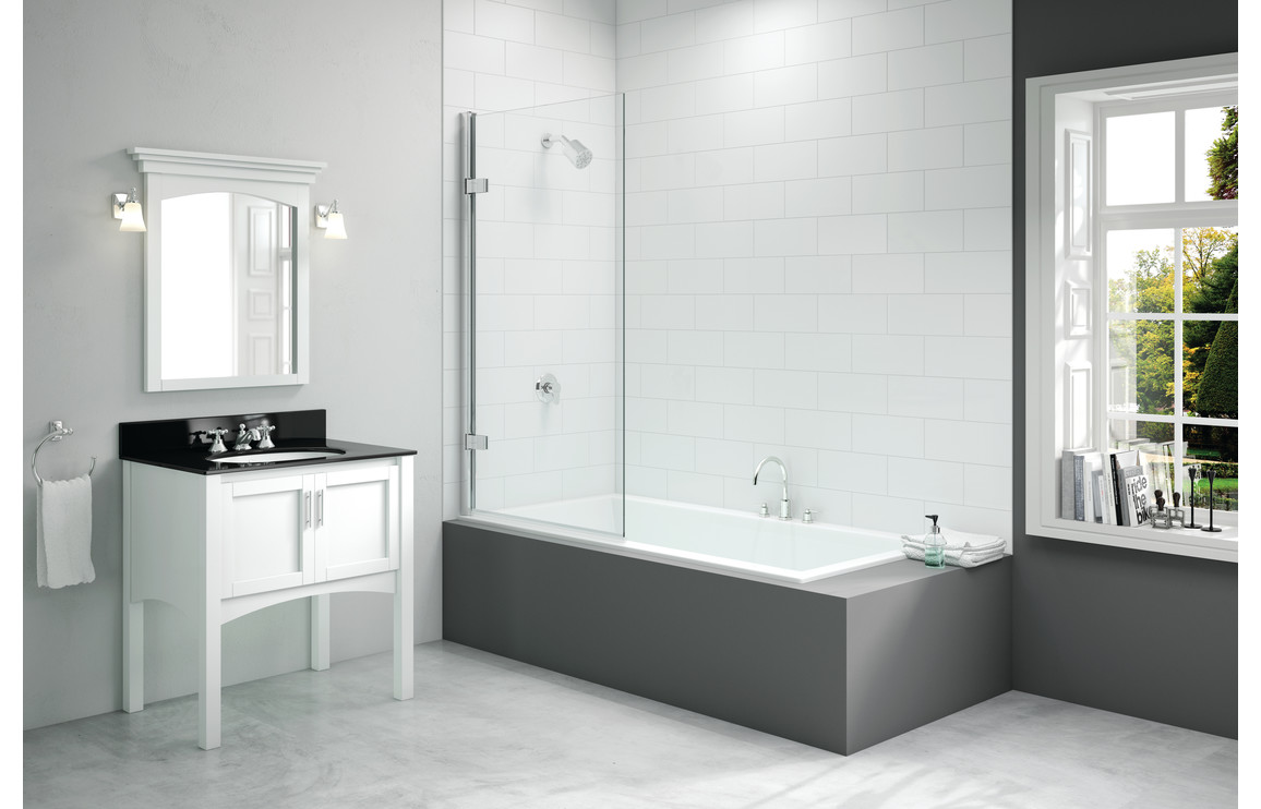 Merlyn 850x1500mm Hinged Square Bath Screen (8mm)