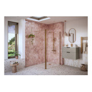 Iconix Optional 1950x300x8mm Rotatable Wetroom Panel (Full Hinge) - Brushed Bronze