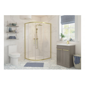 Classix 1000x800mm 2 Door Offset Quadrant - Brushed Brass
