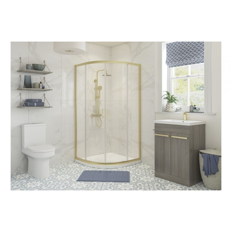 Classix 800mm 2 Door Quadrant - Brushed Brass Classix 800mm 2 Door Quadrant - Brushed Brass