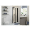 Classix 760mm x 6mm Glass Bi-fold Door - Matt Black