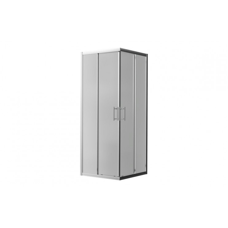 Classix Easy-Fit 800mm x 6mm Glass Corner Entry Door - Chrome