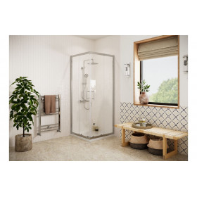 Classix Easy-Fit 760mm Corner Entry Door - Chrome