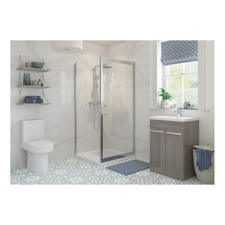 Classix 760mm x 6mm Glass Infold Door - Chrome