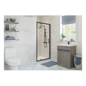 Classix 700mm Pivot Door - Matt Black