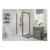 Classix 700mm x 6mm Glass Pivot Door - Matt Black