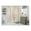 Classix 800mm x 6mm Glass Pivot Door - Brushed Brass