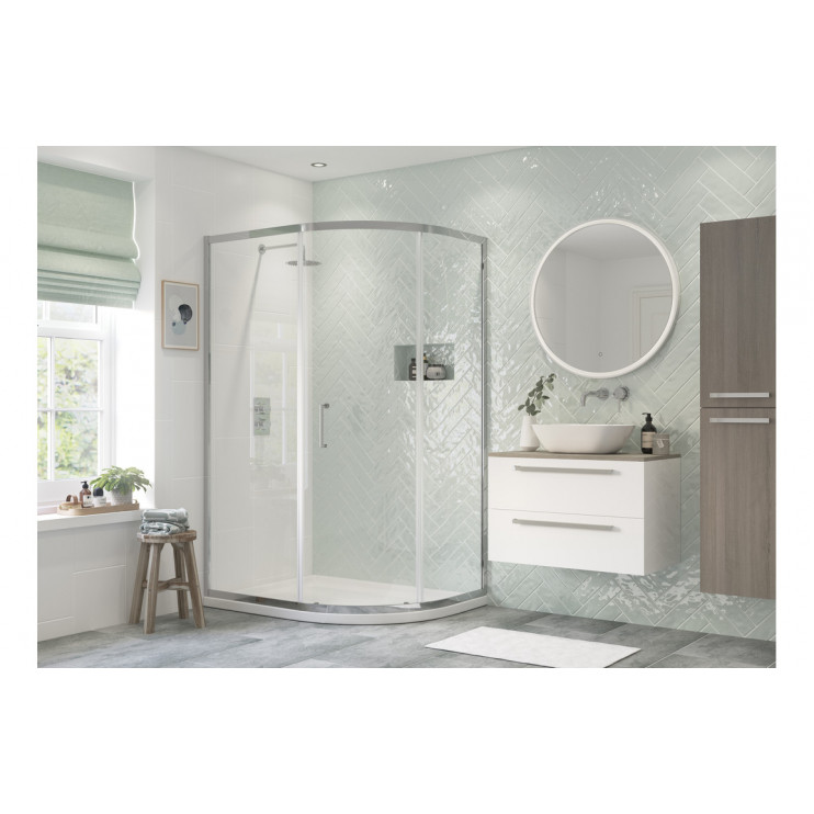 Flex 1200x900mm 1 Door Offset Quadrant - Chrome Flex 1200x900mm 1 Door Offset Quadrant - Chrome