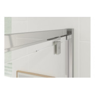 Flex 900mm 8mm glass Pivot Door - Chrome