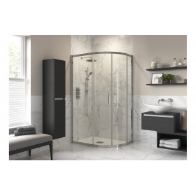 Iconix 1000x800mm 2 Door Offset Quadrant - Chrome