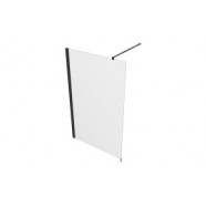 Iconix 1200mm 8mm Glass Wetroom Panel & Support Bar - Black