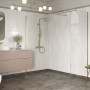 Iconix 500mm Wetroom Side Panel & Arm - Brushed Brass