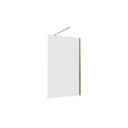 Iconix 800mm Wetroom 8mm Glass Panel & Support Bar - Brushed Brass