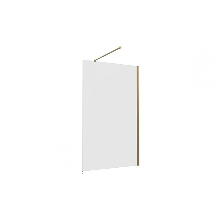 Wetroom Panels Brushed Brass DIEWP1418 Iconix 1400mm Wetroom Panel & Support Bar - Brushed Brass