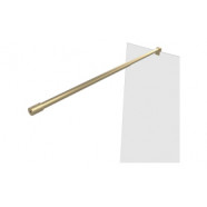 Iconix 800mm Wetroom 8mm Glass Panel & Support Bar - Brushed Brass