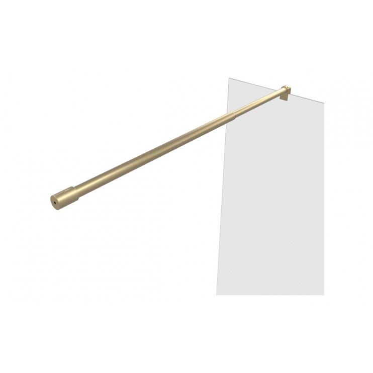 Wetroom Panels Brushed Brass DIEWP1418 Iconix 1400mm Wetroom Panel & Support Bar - Brushed Brass