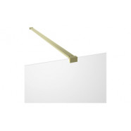 Iconix 800mm Wetroom 8mm Glass Panel & Support Bar - Brushed Brass