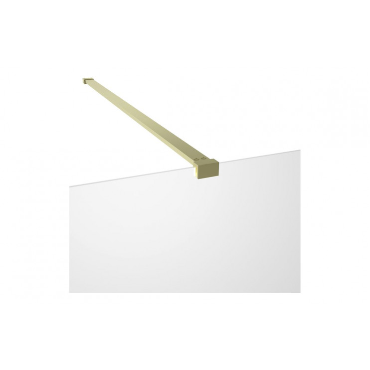 Wetroom Panels Brushed Brass DIEWP1418 Iconix 1400mm Wetroom Panel & Support Bar - Brushed Brass