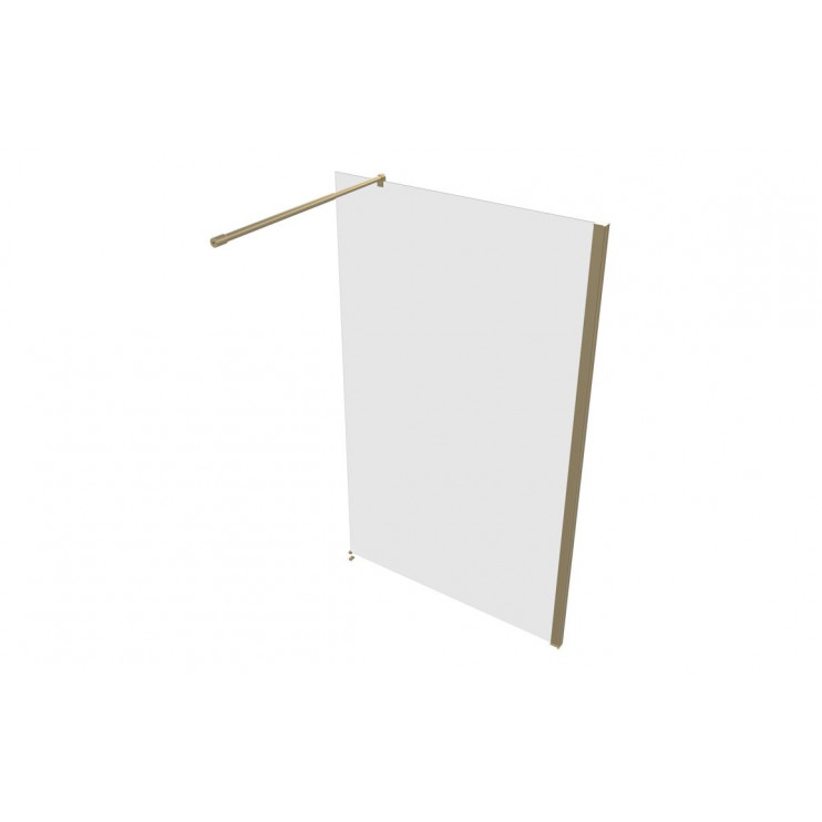 Wetroom Panels Brushed Brass DIEWP1418 Iconix 1400mm Wetroom Panel & Support Bar - Brushed Brass