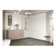 Iconix 1000mm 8mm Glass Wetroom 8mm Glass Panel & Support Bar - Brushed Brass