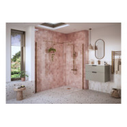 8mm Glass Iconix 900mm Wetroom 8mm Glass Side Panel & Arm - Brushed Bronze