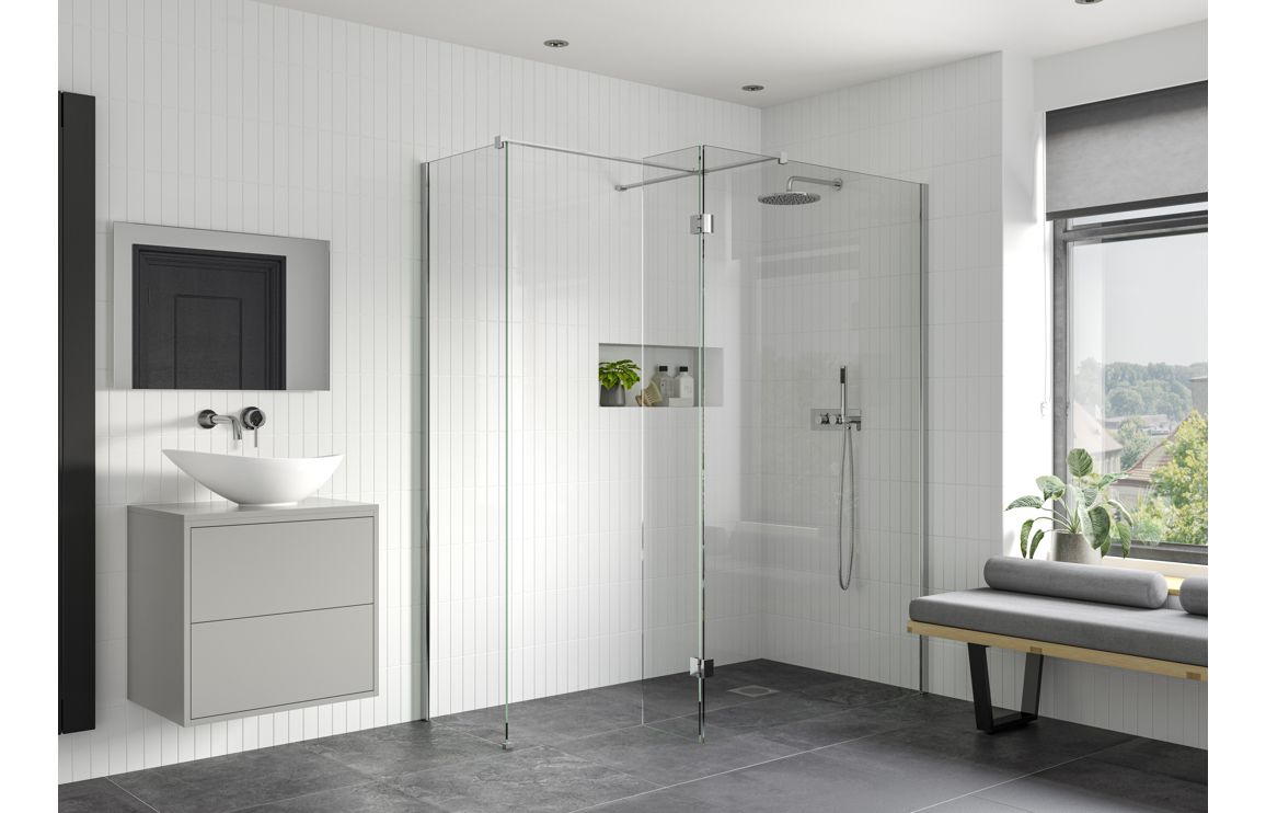 Iconix 800mm Wetroom Side Panel & Arm - Chrome