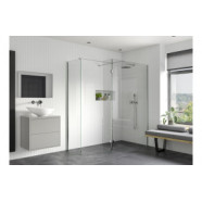Iconix 700mm 8mm Glass Wetroom Side Panel & Arm - Chrome