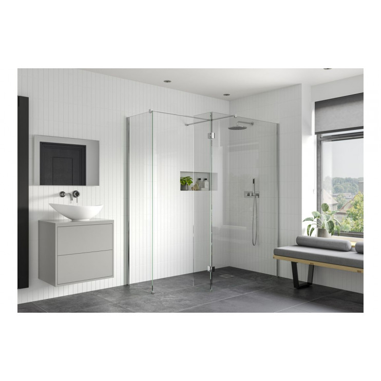 Iconix 900mm Wetroom Side Panel & Arm - Chrome