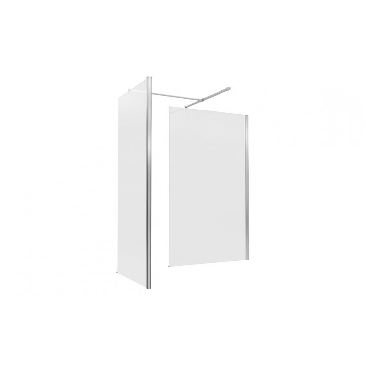 Iconix 500mm Wetroom Panel & Support Bar - Chrome