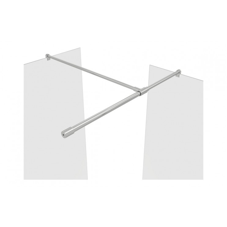 Iconix 500mm Wetroom Panel & Support Bar - Chrome