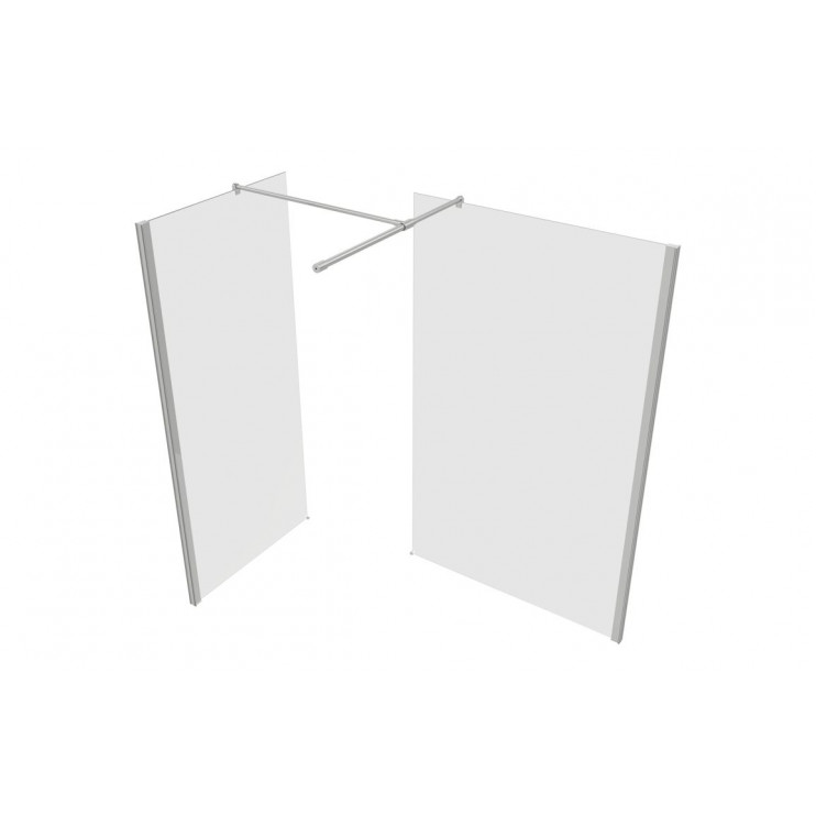 Iconix 500mm Wetroom Panel & Support Bar - Chrome