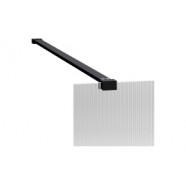 Iconix 1000mm 8mm Glass Fluted Wetroom Panel & Support Arm - Black