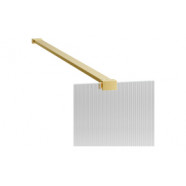 Iconix 500mm 8mm Glass Wetroom 8mm Glass Side Panel & Arm - Brushed Brass