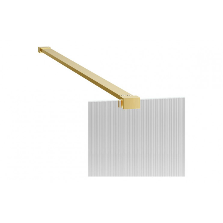 Iconix 900mm Wetroom Side Panel & Arm - Brushed Brass