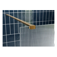 Iconix 1200mm 8mm Glass Fluted Wetroom Panel & Support Bar - Brushed Brass