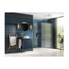 Iconix 1000mm 8mm Glass Fluted Wetroom Panel & Support Bar - Brushed Brass