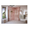 Iconix 800mm F8mm Glass luted Wetroom Panel & Side Panel Arm - Brushed Bronze