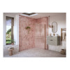 Iconix 1000mm 8mm Glass Fluted Wetroom Panel & Support Bar - Brushed Bronze