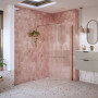 Iconix 1000mm Fluted Wetroom Panel & Support Bar - Brushed Bronze