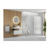 Iconix 800mm 8mm Glass Fluted Wetroom Panel & Side Panel Arm - Chrome