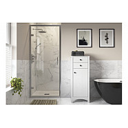 Iconix 800mm 8mm Glass Hinged Door - Chrome