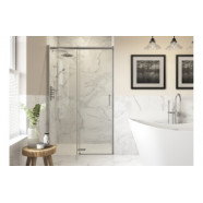 Iconix 1000mm 8mm Glass Semi-Framed Sliding Door - Chrome shower door 