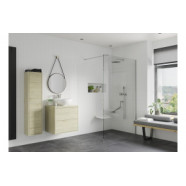 Iconix 800mm 8mm Glass Wetroom Panel & Floor-to-Ceiling Pole - Chrome