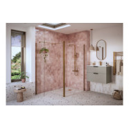 Iconix Optional 1950x300x8mm Rotatable Wetroom Panel (Full Hinge) - Brushed Bronze