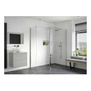 Iconix Optional 1950x300x8mm Rotatable Wetroom Panel (Full Hinge) - Chrome