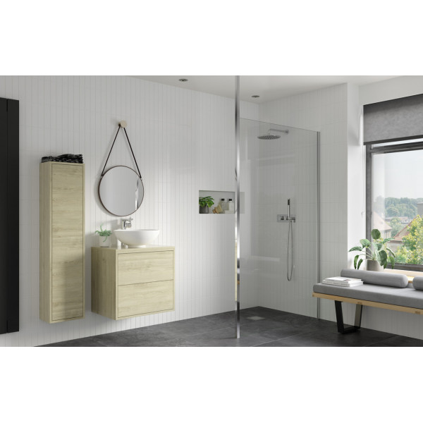 Iconix 1000mm Wetroom Panel & Floor-to-Ceiling Pole - Chrome